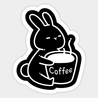 Coffee Lover Bunny | Coffee Lover Gifts | Kawaii Designs | Handmade Illustrations by Atelier Serakara Sticker